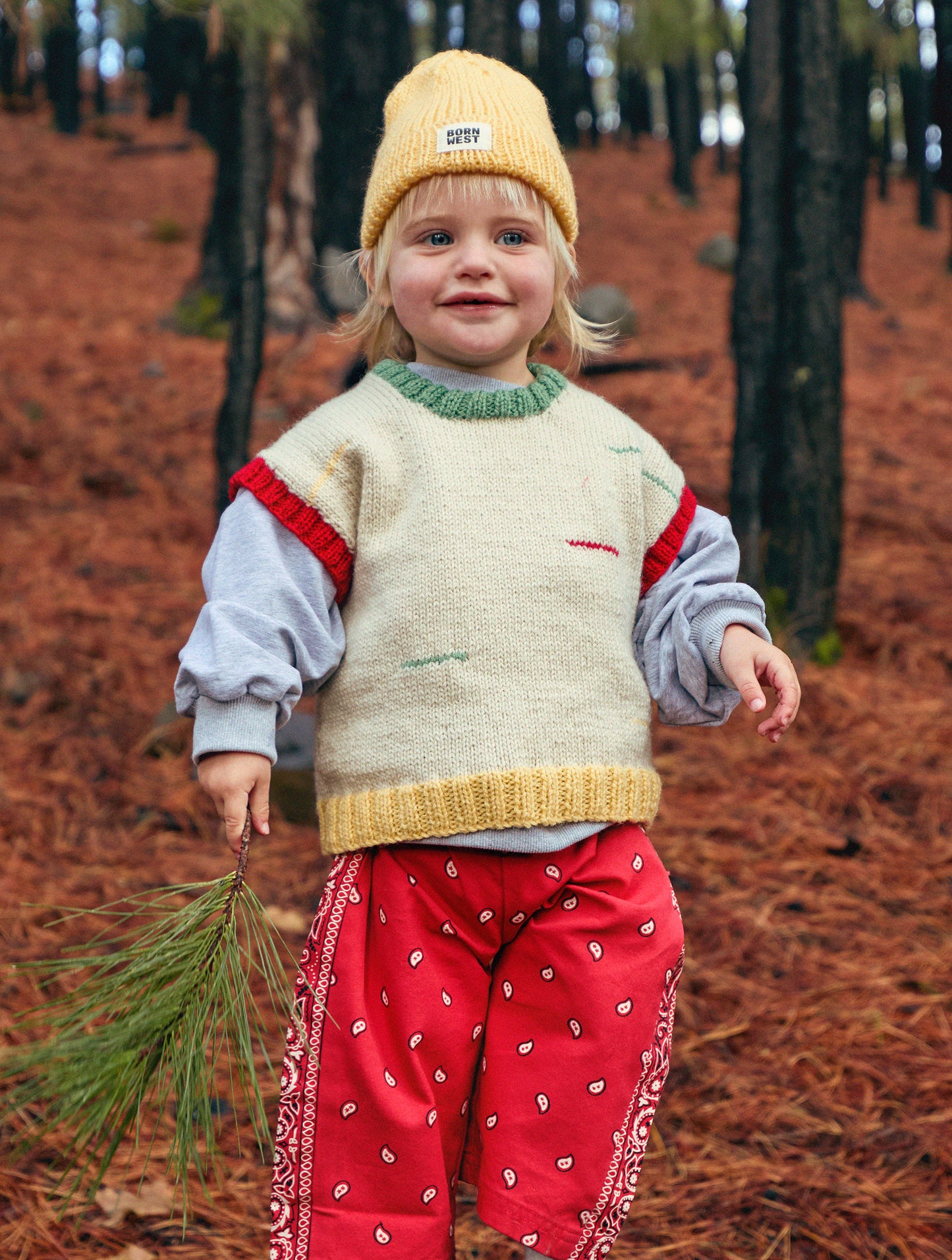 Born West - Hand Knitted Vest - Straw