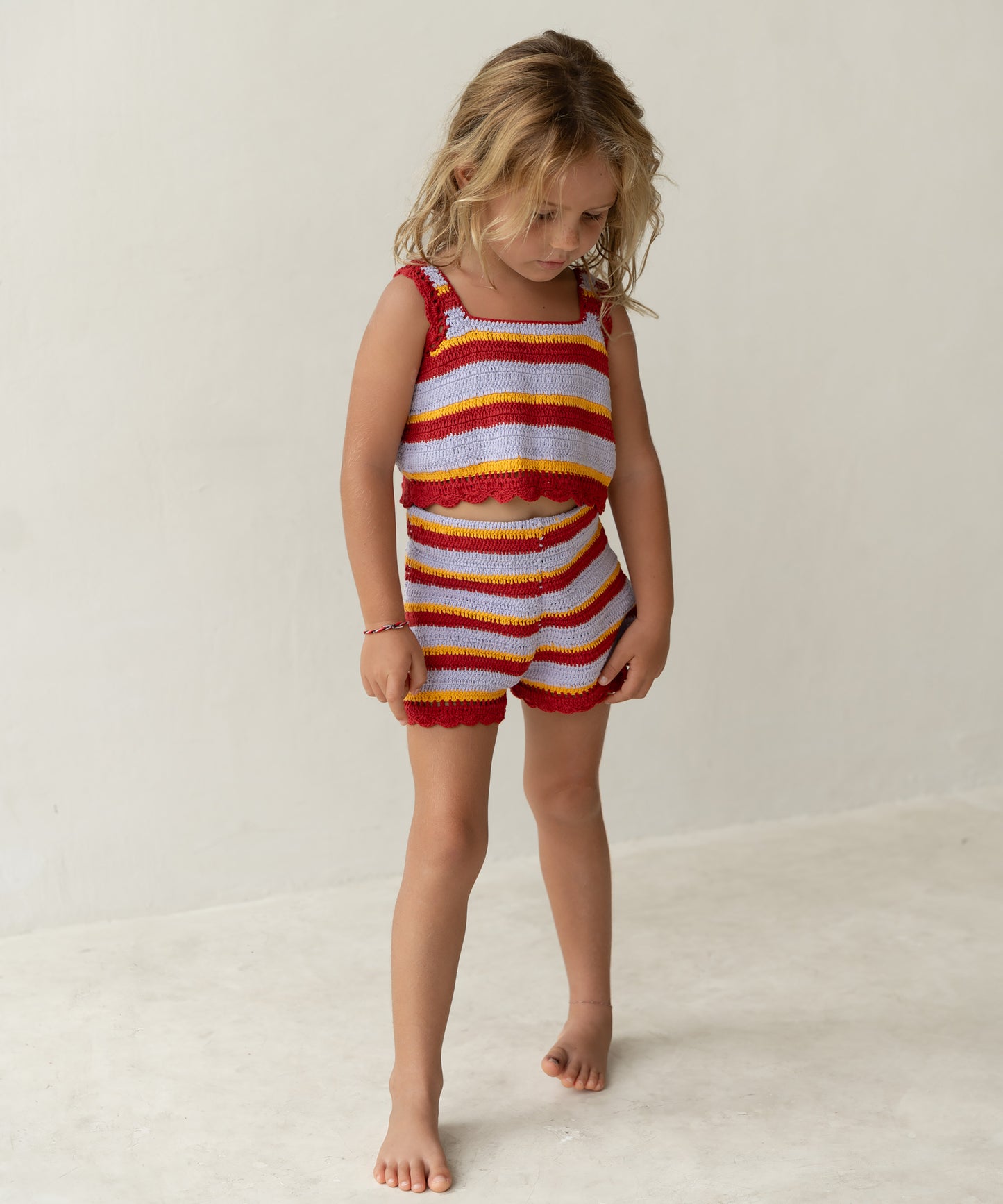 Illoura the Label - Crochet Top - Sunset Stripe