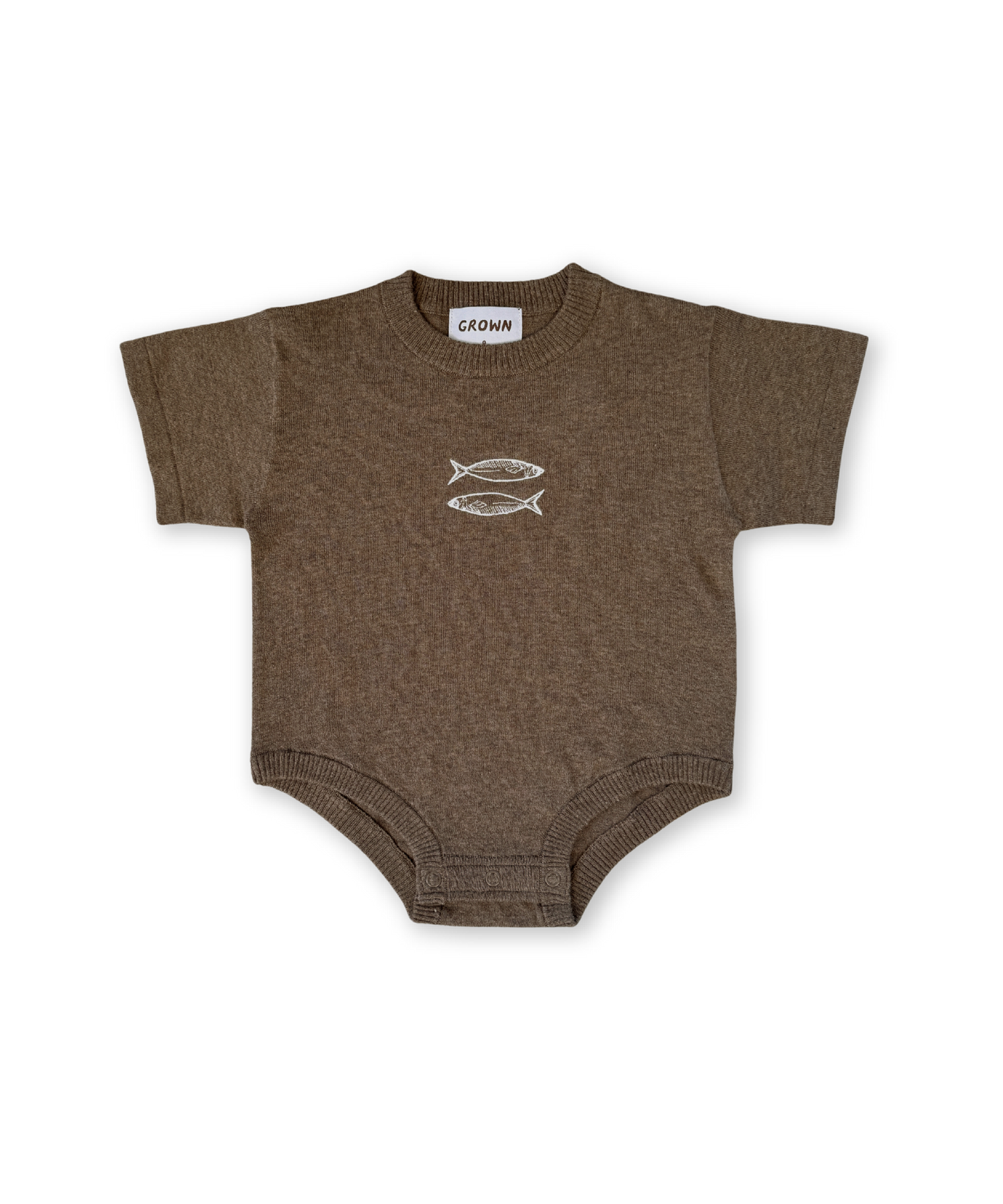 Grown - Organic Sardine Oversized Romper - Mud