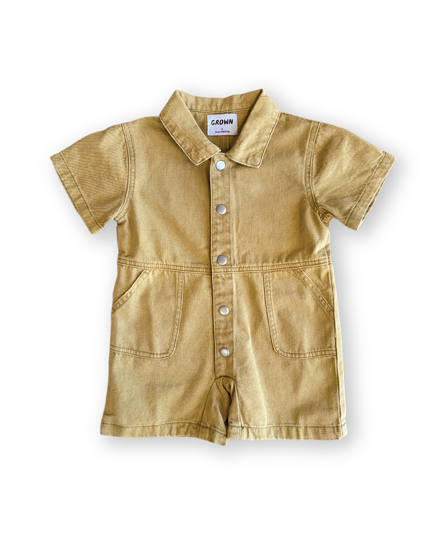 Grown - Summer Short Boilersuit - Mustard