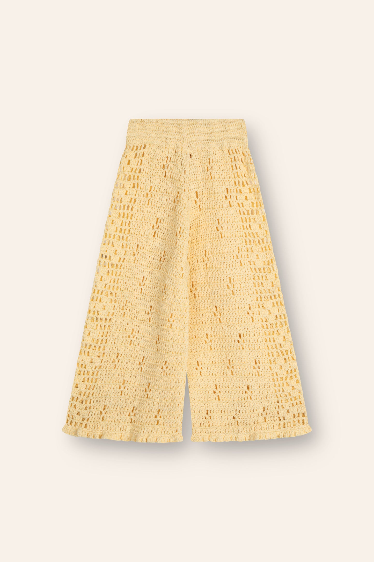 Illoura the Label - Filet Crochet Pants - Butter