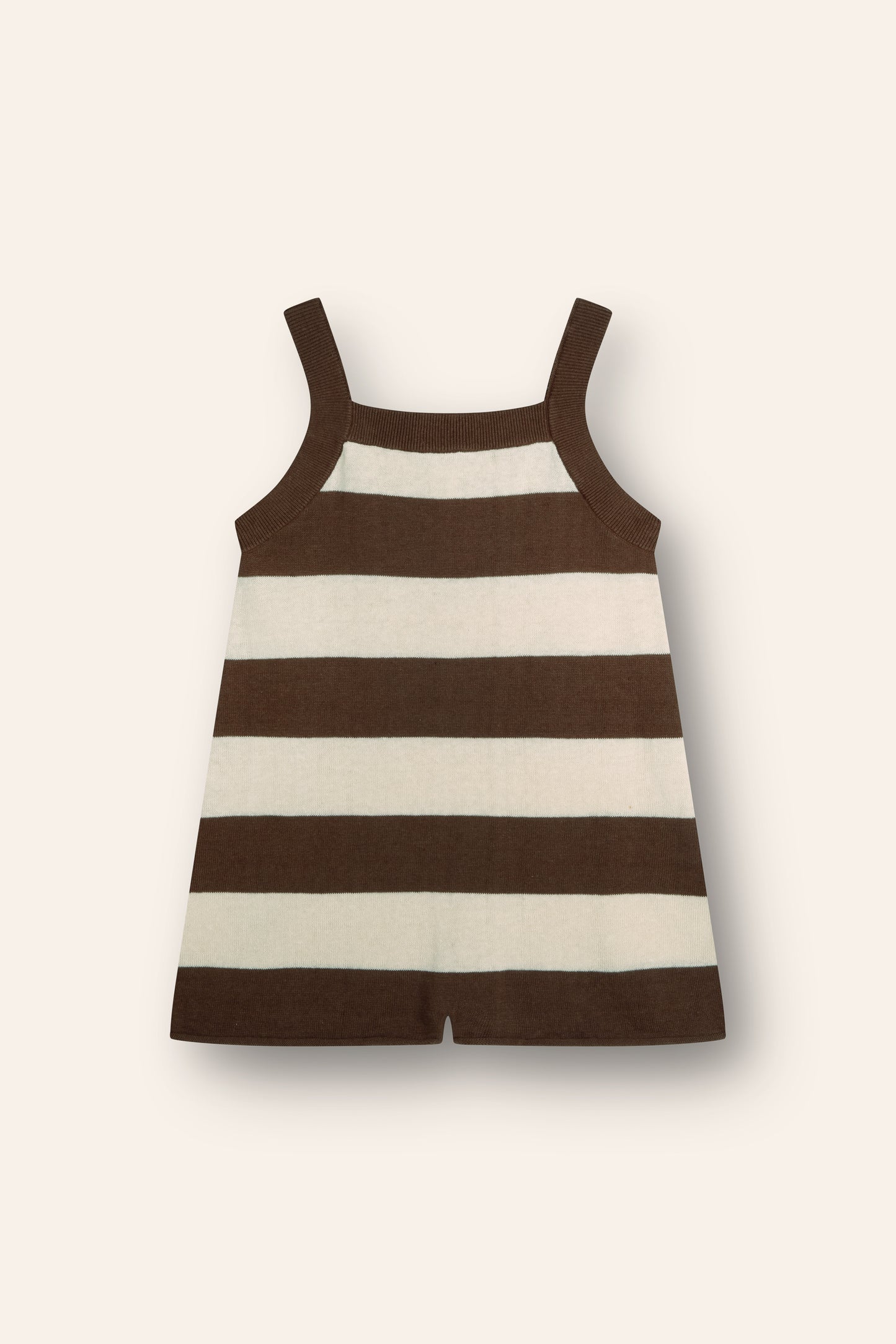 Illoura the Label - Lightweight Knit Romper - Choc Stripe