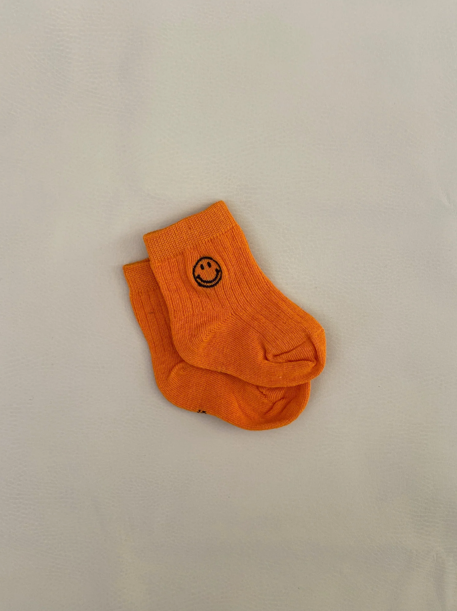 Tiny Trove - Face Socks - Orange