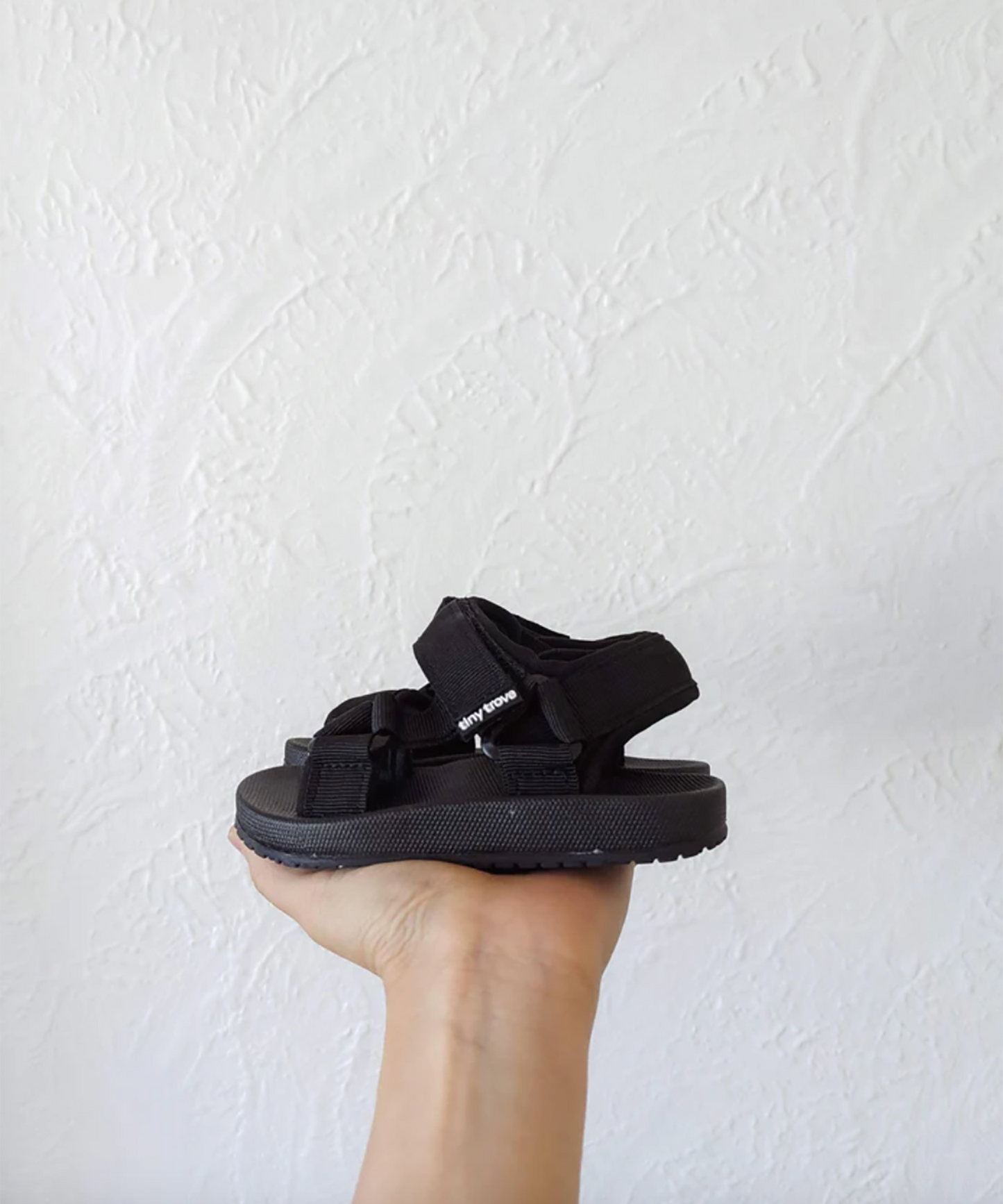 Tiny Trove - Olympia Velcro Sandals - Black