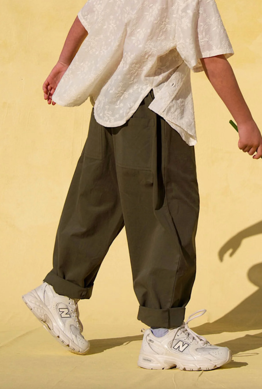 Little the Label - Dusty Drop Crotch Pant - Khaki