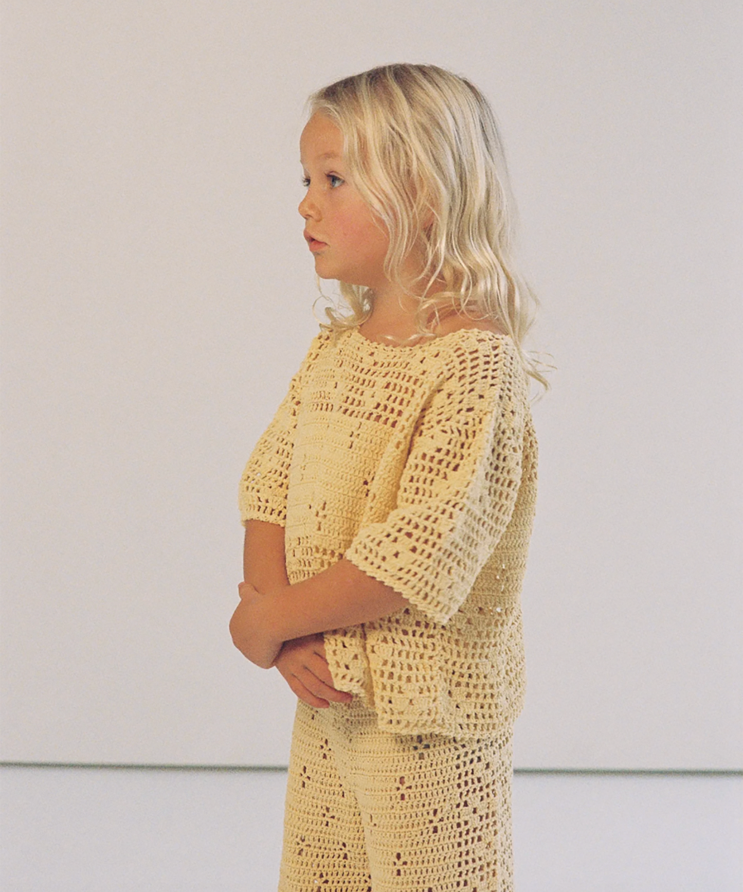 Illoura the Label - Filet Crochet Crop - Butter
