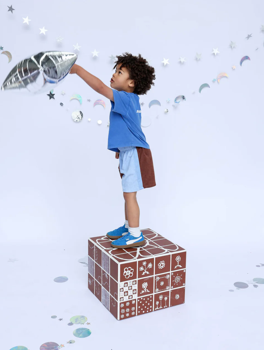 Sunday Siblings - Lunar Shorts - Blue + Chocolate