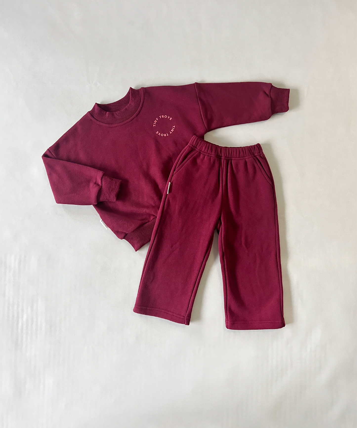 Tiny Trove - Oslo Wide Leg Tracksuit - Wine