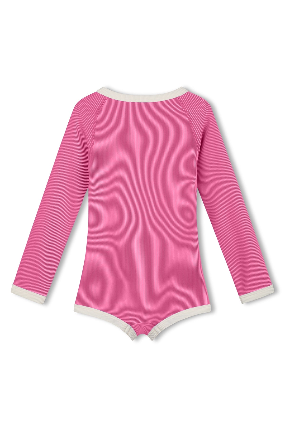 Zulu & Zephyr - Mini Stripe Rib Rashie Onesie - Shell Pink