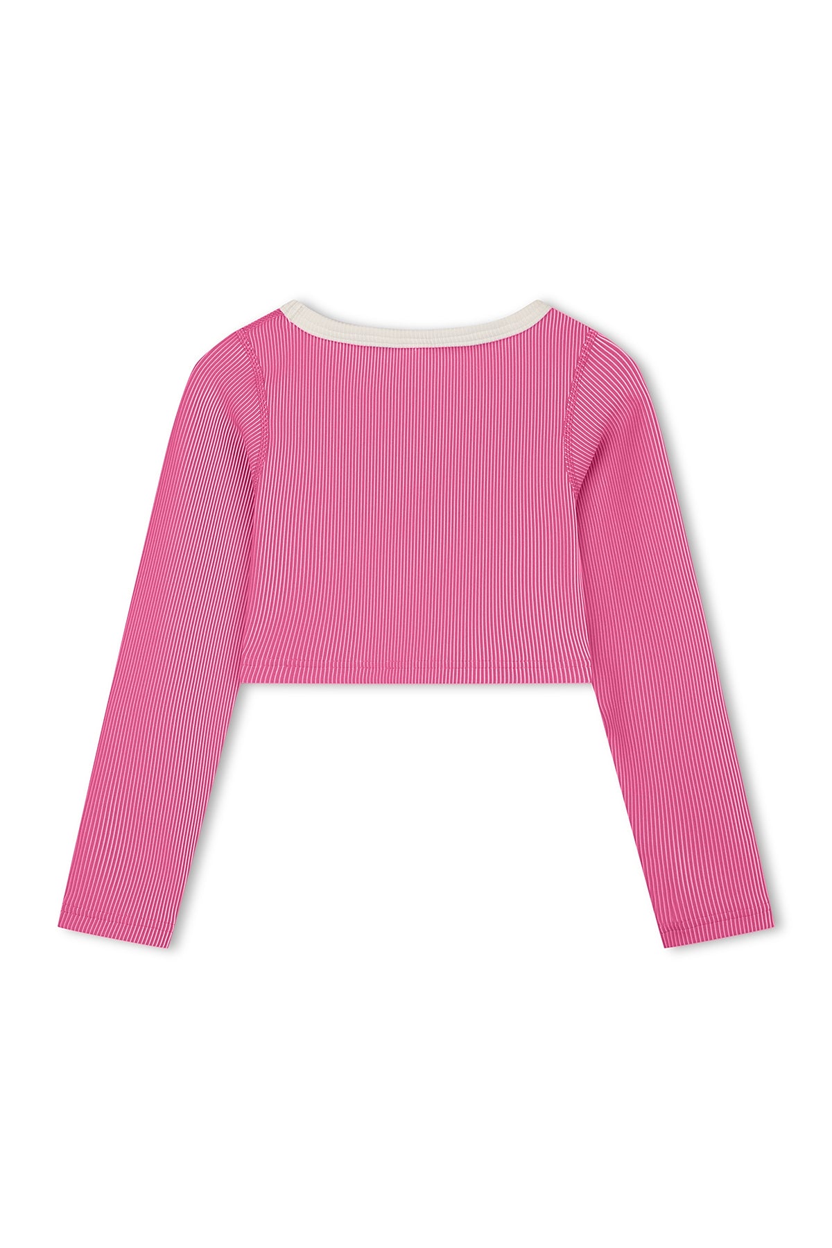 Zulu & Zephyr - Mini Stripe Rib Crop Rashie - Shell Pink