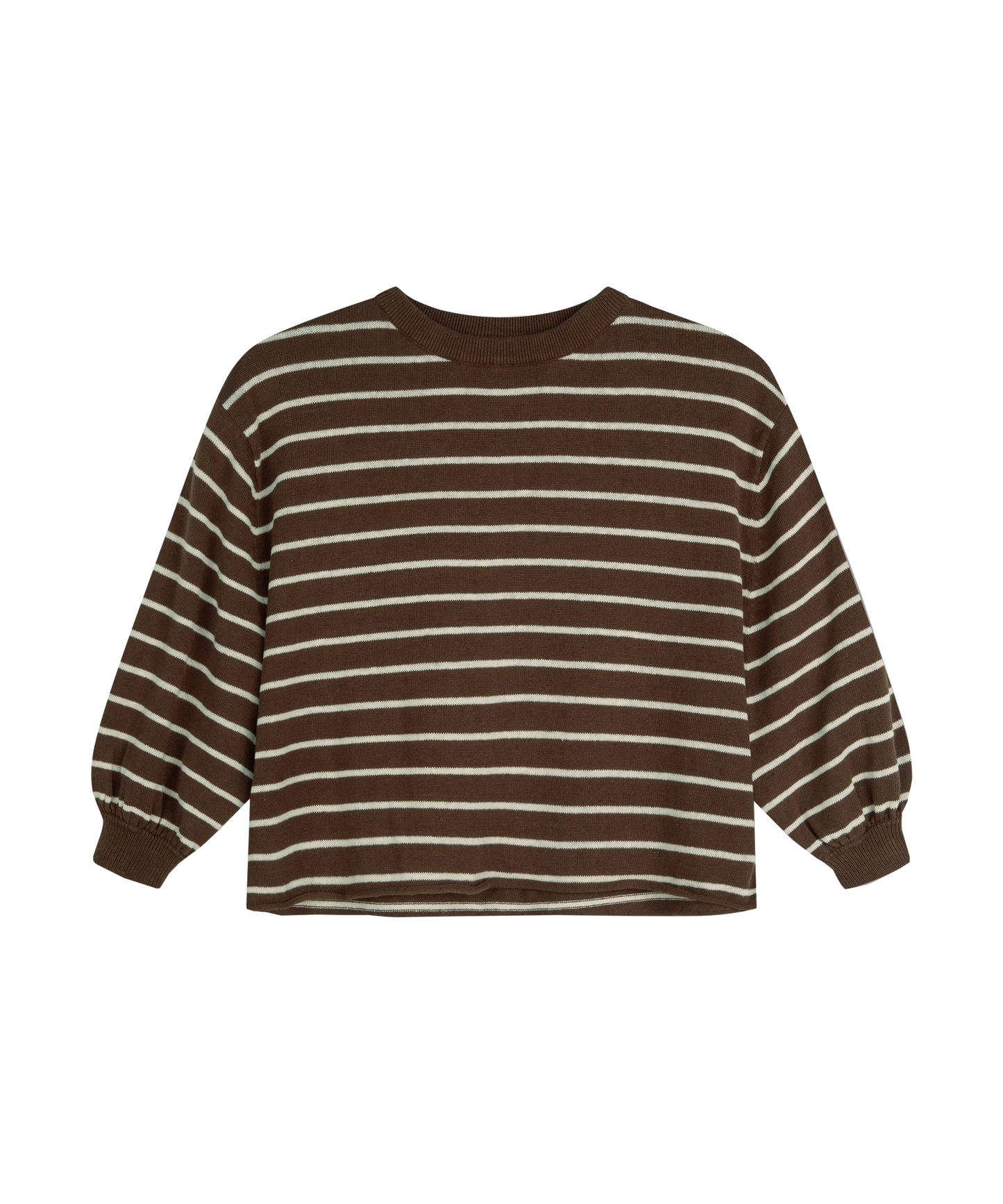 Illoura the Label - Lightweight Knit Pullover - Choc Stripe