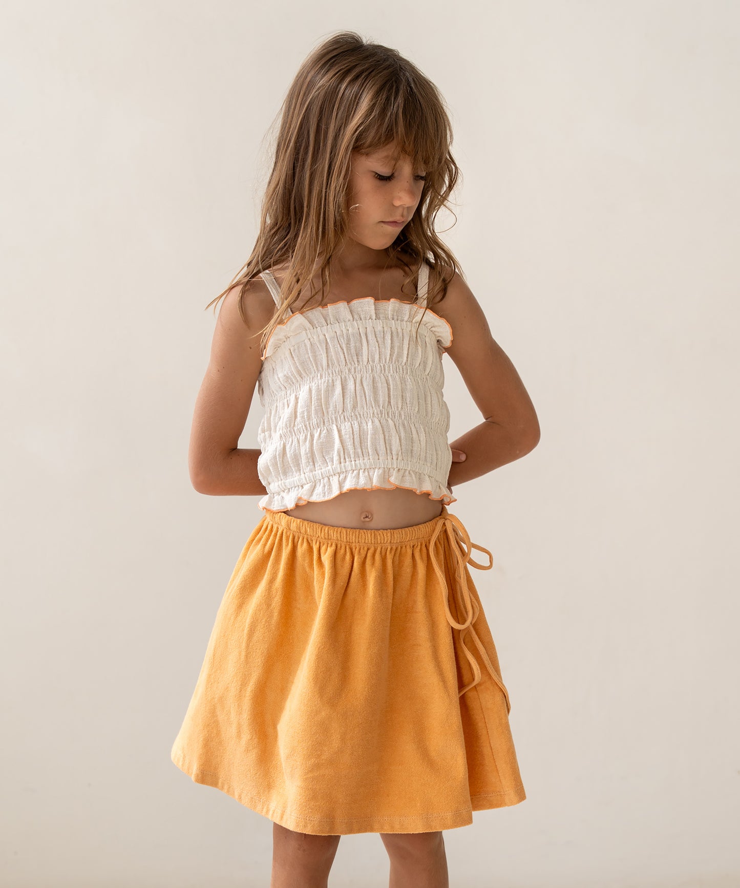 Illoura the Label - Shirred Crop - Ecru