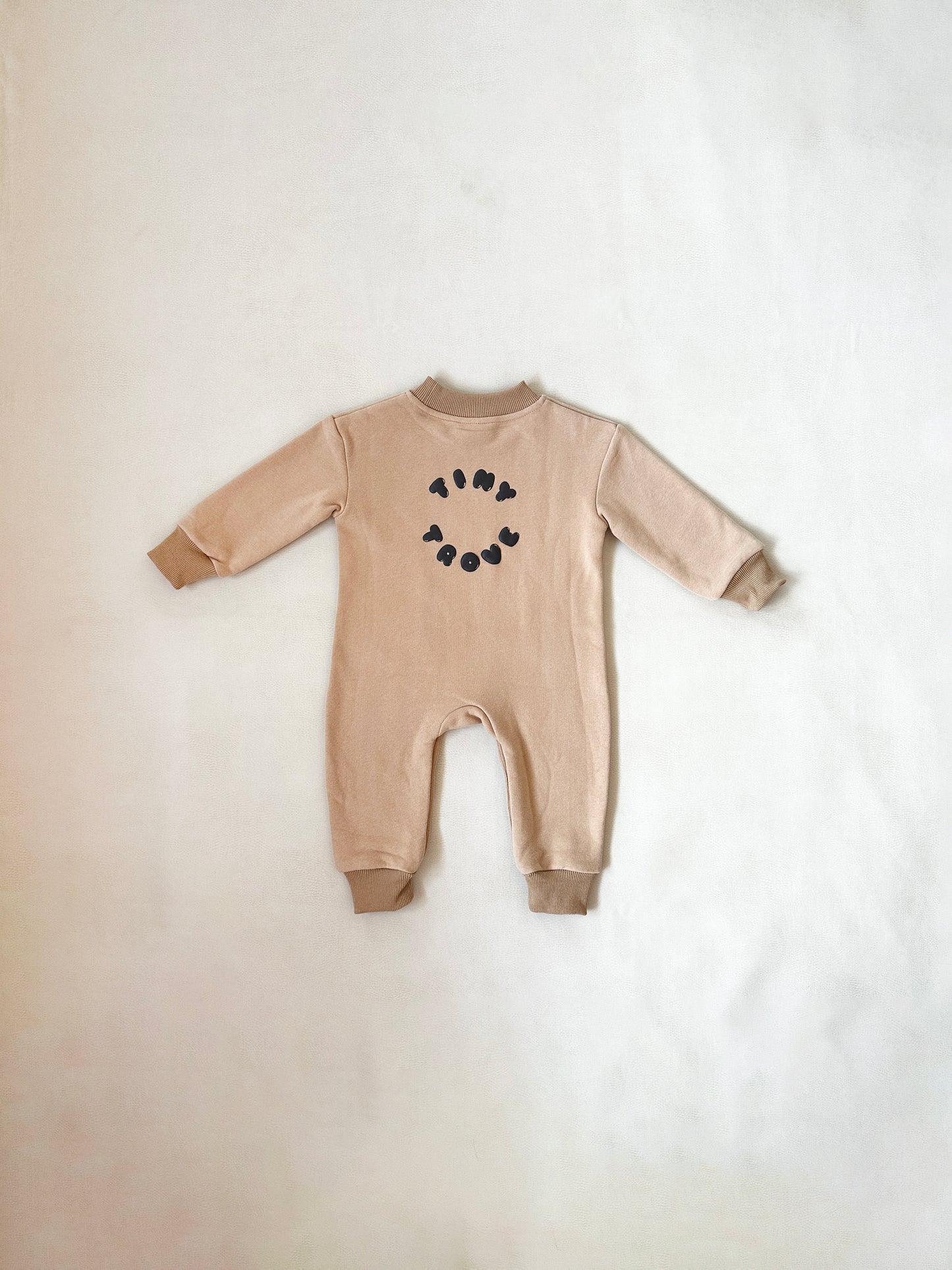 Tiny Trove - Otto Puff Circle Logo Romper - Fawn