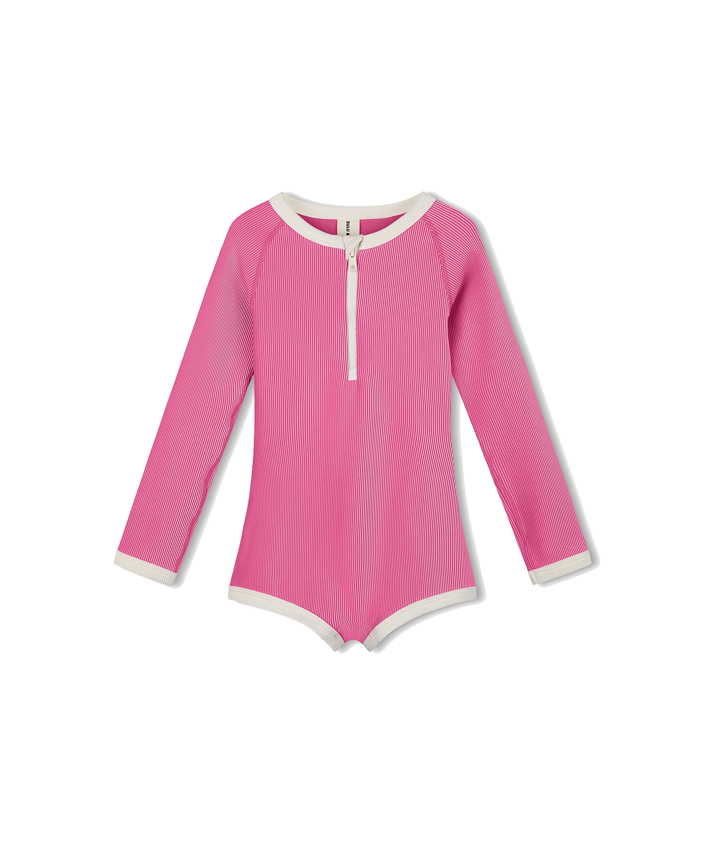 Zulu & Zephyr - Mini Stripe Rib Rashie Onesie - Shell Pink