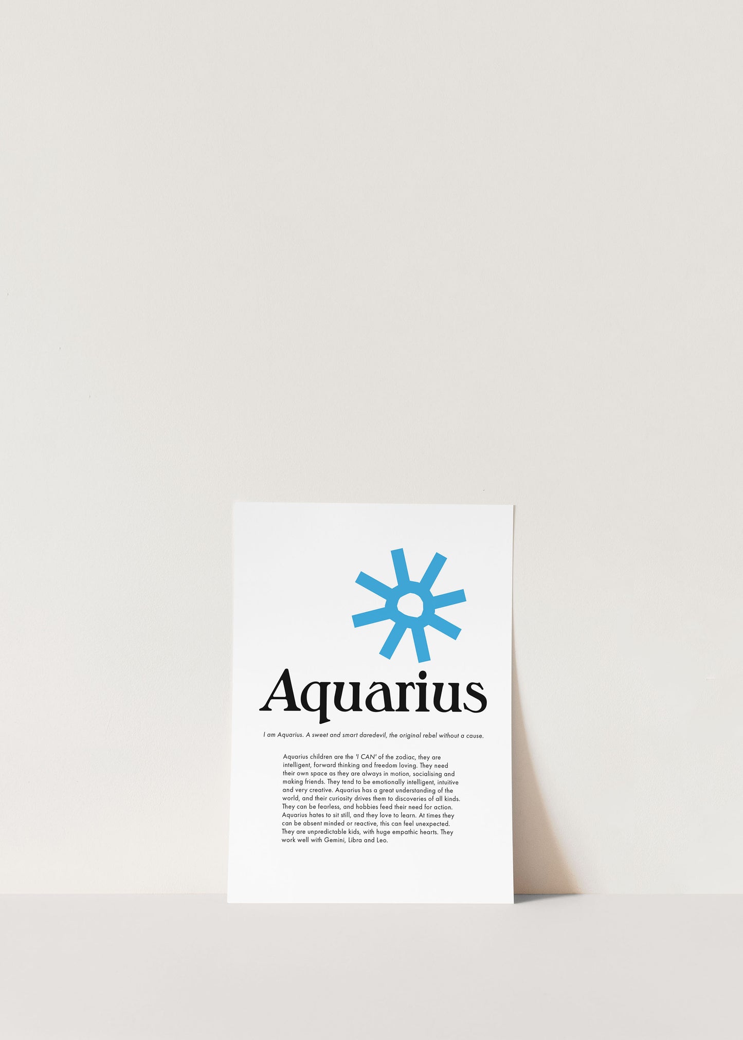 La Terre Press - Children's Zodiac Print - Aquarius