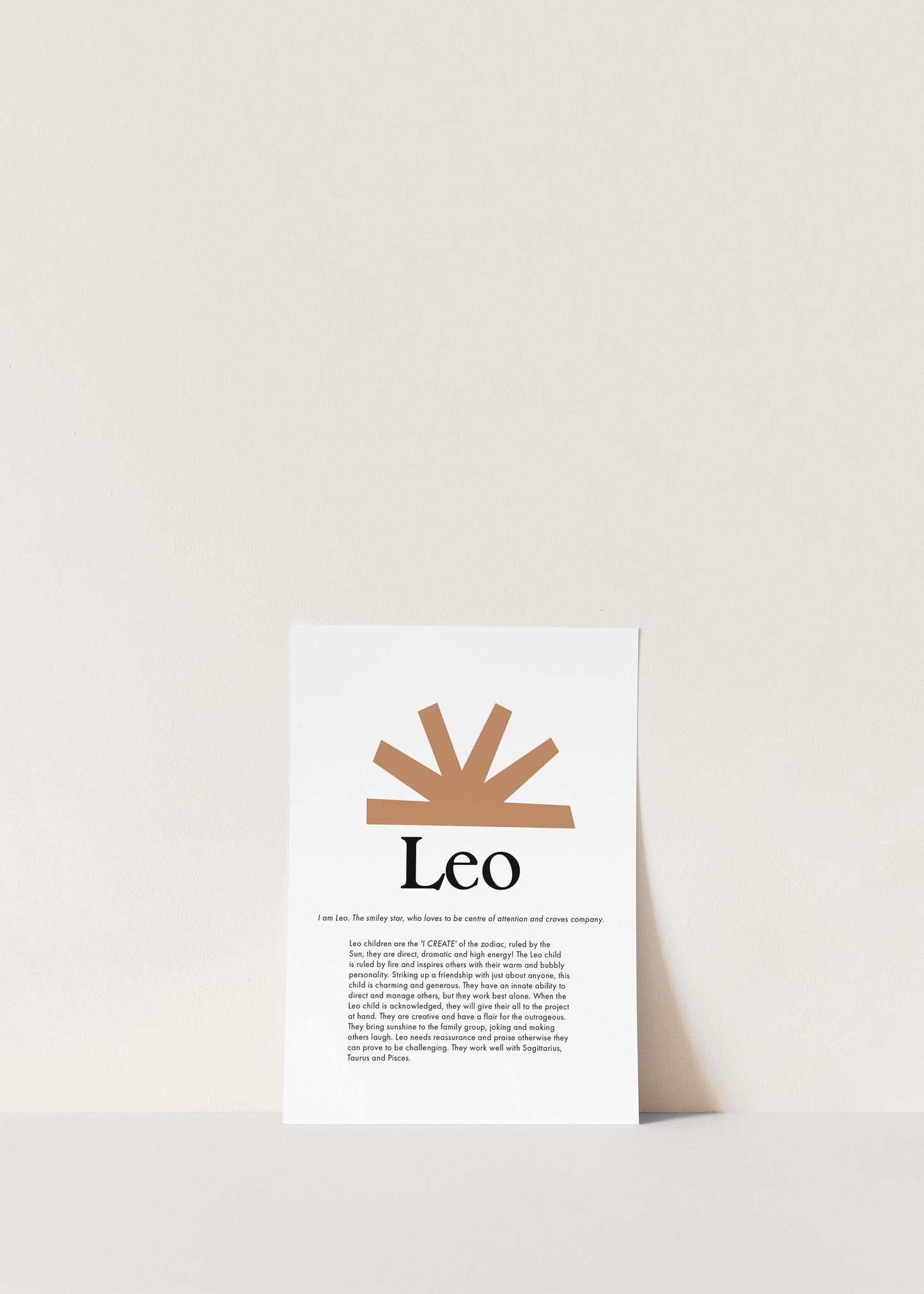 La Terre Press - Children's Zodiac Print - Leo