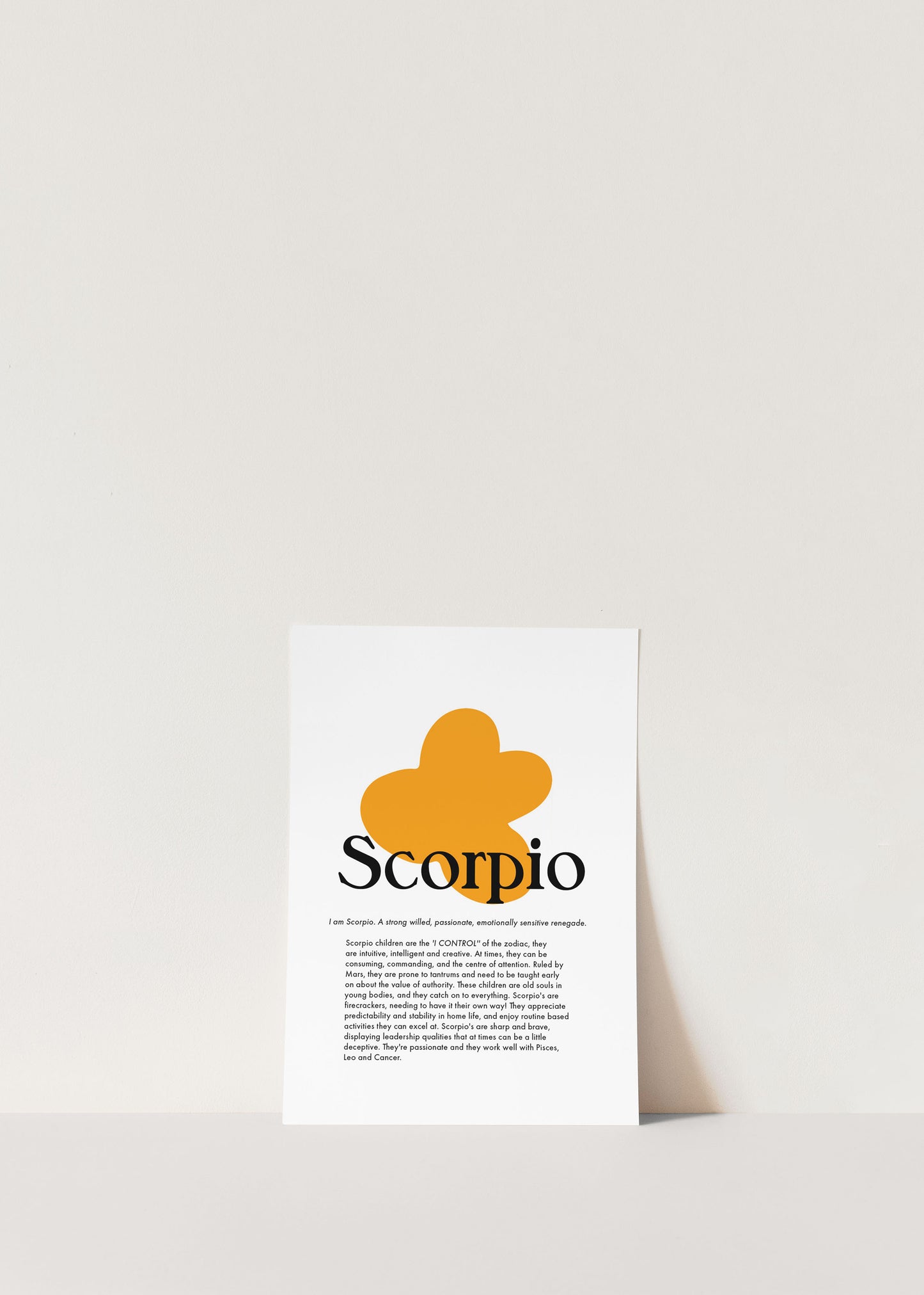 La Terre Press - Children's Zodiac Print - Scorpio