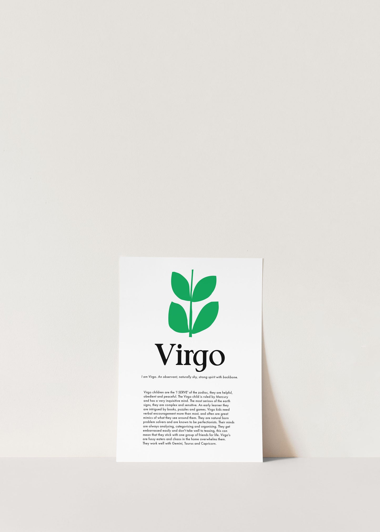 La Terre Press - Children's Zodiac Print - Virgo