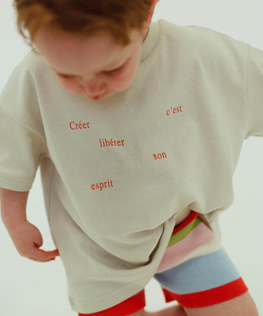 By Billie - C'est organic cotton tee - cream/red