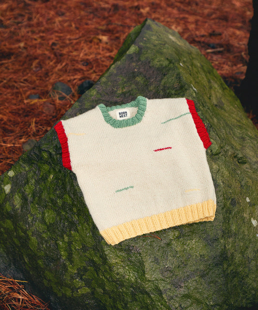 Born West - Hand Knitted Vest - Straw