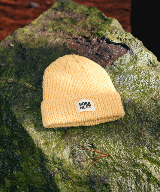 Born West - Hand Knitted Beanie - Maize