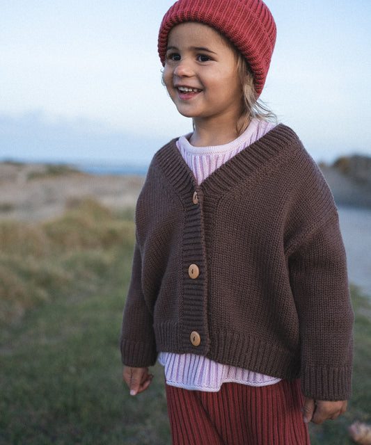 Illoura the Label - Wool Knit Cardigan - Cocoa