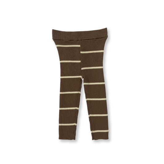 Grown - Asymmetrical Stripe Leggings - Clay
