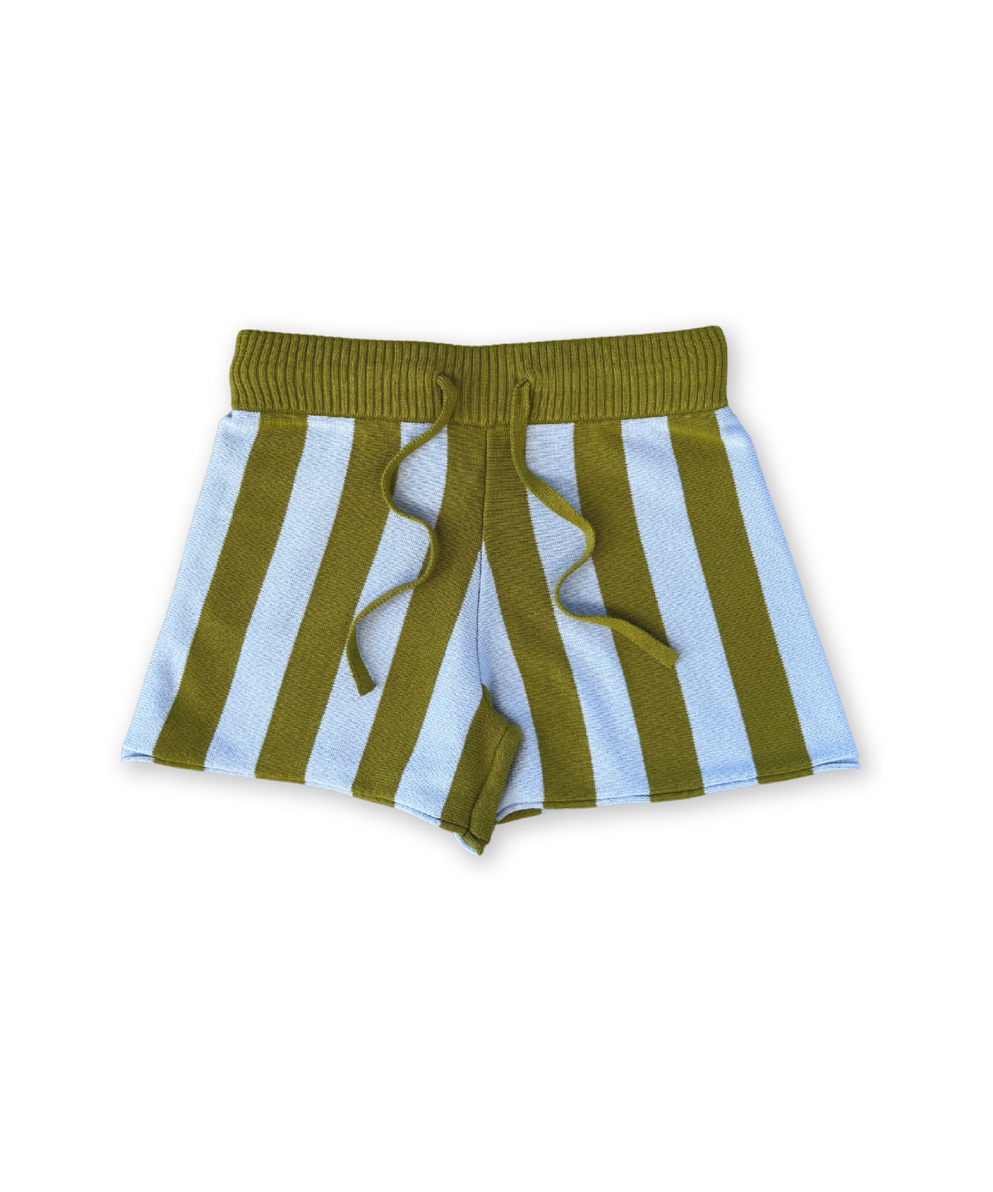 Grown - Vertical Stripe Knit Shorts - Ocean & Leaf