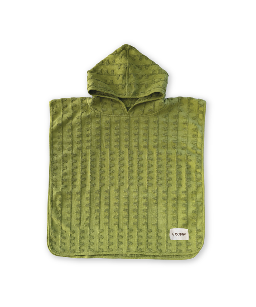 Grown - Terry Towelling Flow Poncho - Leaf