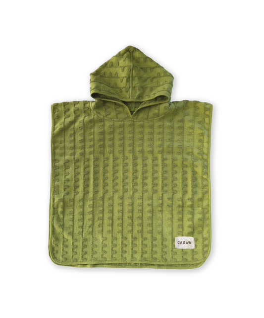 Grown - Terry Towelling Flow Poncho - Leaf