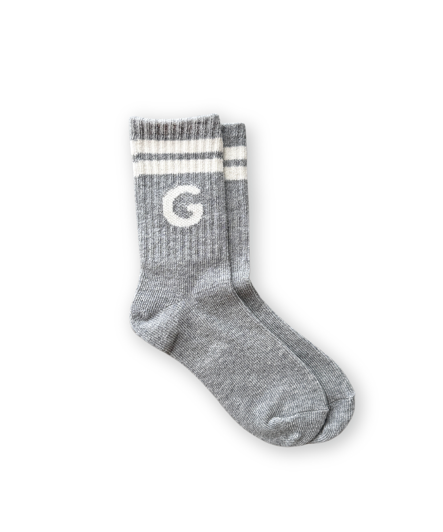 Grown - Stripe Logo Socks - Grey Marle