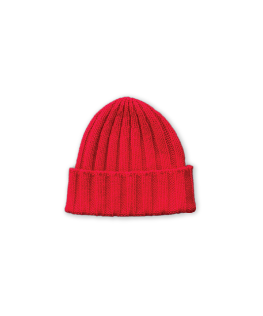 Grown - Merino Ribbed Beanie - Flame