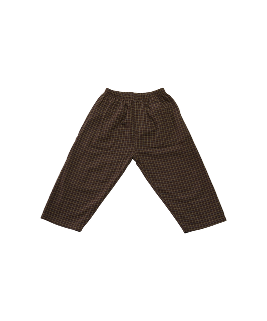 Little the Label - Dusty Drop Crotch Pant - Choc Gingham