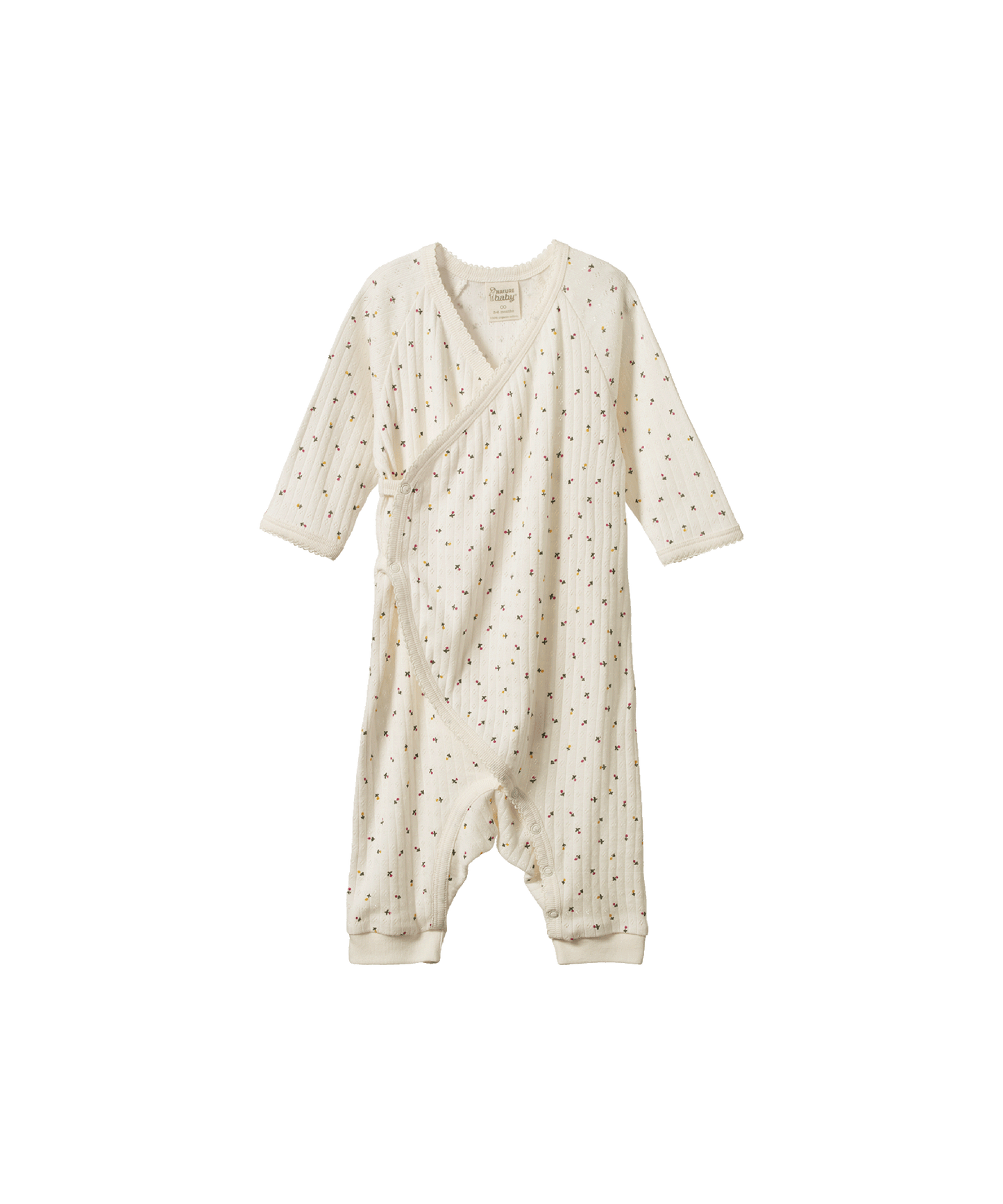 Nature Baby - Pointelle Kimono Stretch and Grow - Aster Floral