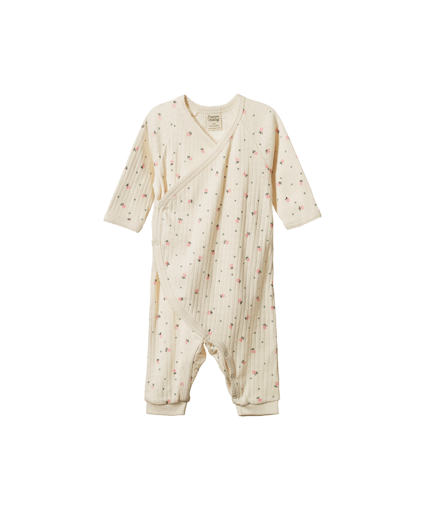 Nature Baby - Pointelle Kimono Stretch and Grow - Posey Blossom