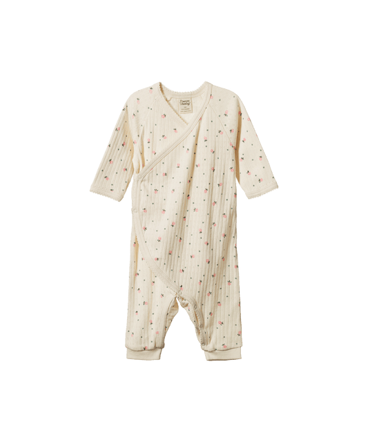 Nature Baby - Pointelle Kimono Stretch and Grow - Posey Blossom
