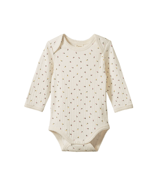 Nature Baby - Pointelle Long Sleeve Bodysuit - Aster Floral