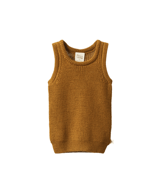 Nature Baby - Merino Knit Vest - Toffee Chunky Knit