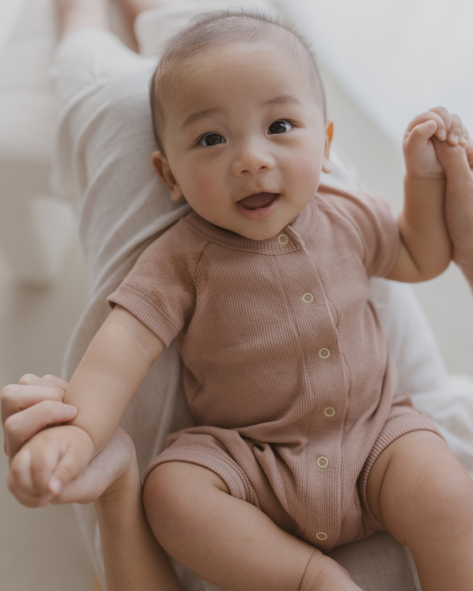 Susukoshi Snap Romper Terracotta Born West