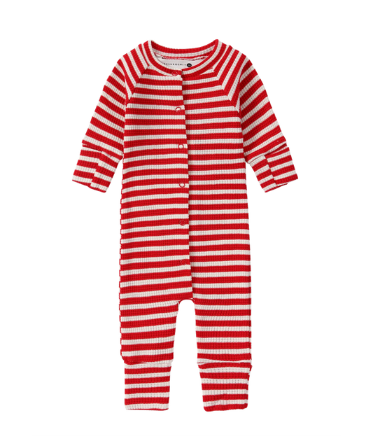 Susukoshi - Waffle Snap Suit - Cherry