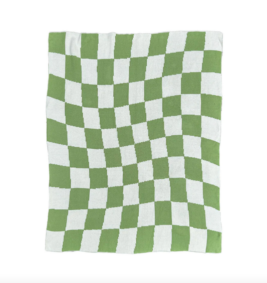 Golden Child - Organic Cotton Baby Blanket - Lime Check