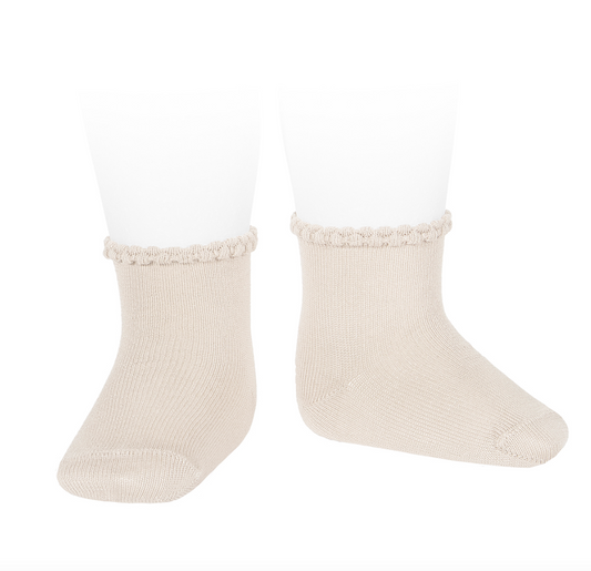 Condor - Short Sock w Patterned Cuff - Lino