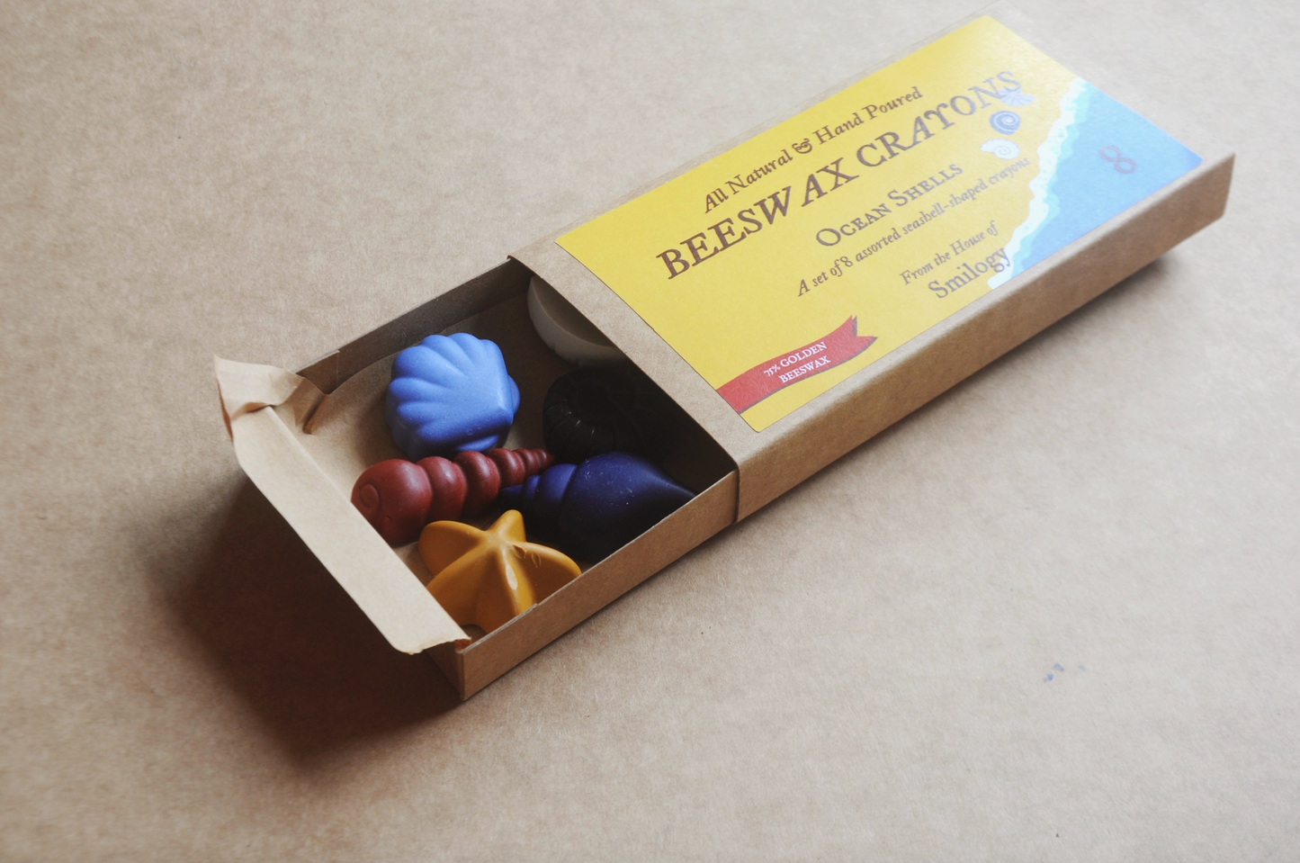 Smilogy Kids - Ocean Shells Natural Beeswax Crayons