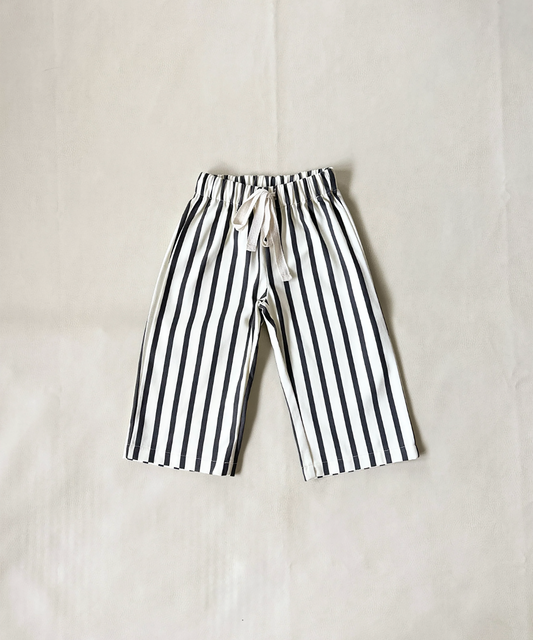 Tiny Trove - Billie Stripe Cotton Pants - Cream/Cocoa Stripe
