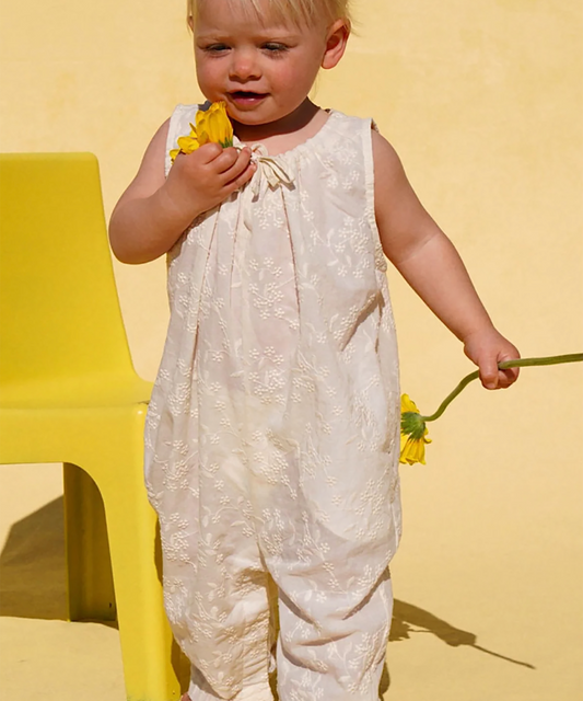Little the Label - The Juniper Jumpsuit - Embroidered Cream