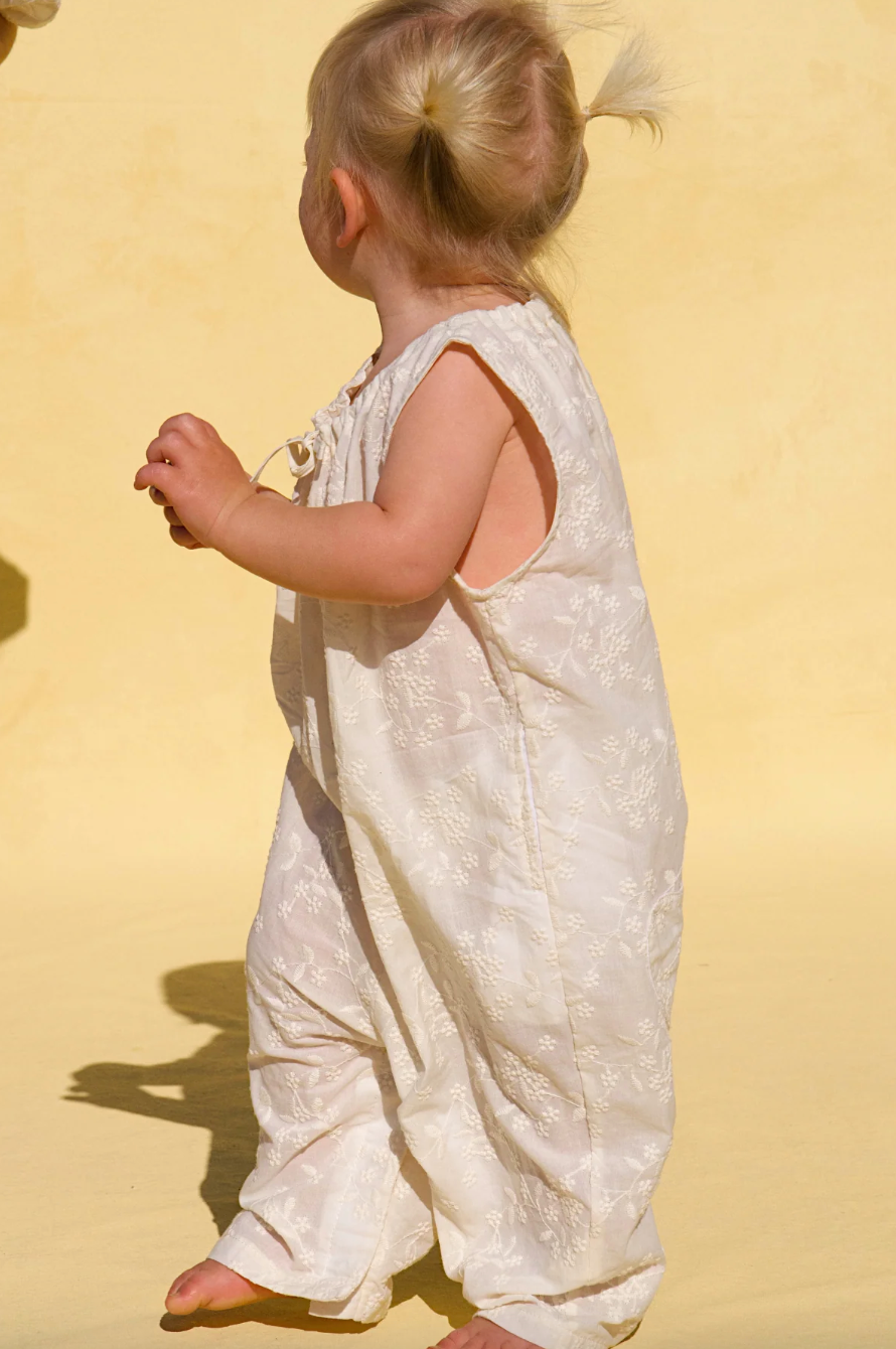 Little the Label - The Juniper Jumpsuit - Embroidered Cream