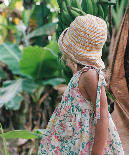 Illoura The Label - Crochet Hat - Mango Stripe