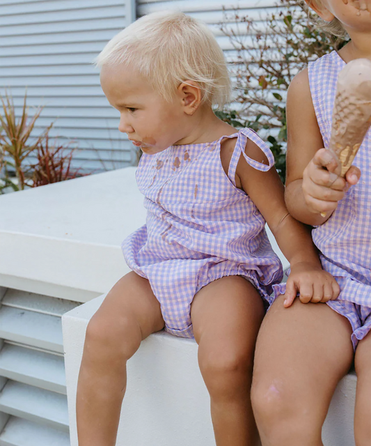 Loaila - Lola Romper - Lilac gingham
