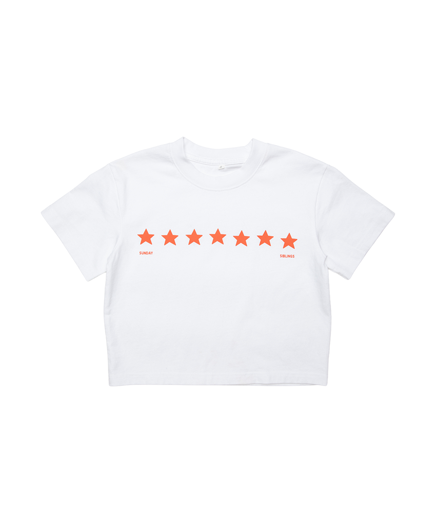 Sunday Siblings - Stars Align Tee - White & Red