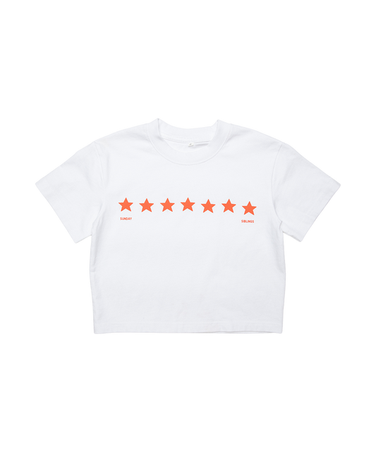 Sunday Siblings - Stars Align Tee - White & Red